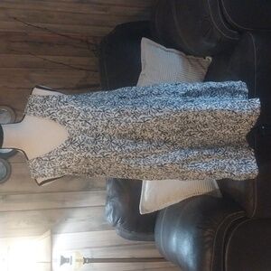 Lucky Brand V-Neck Sleeveless Tiered  100% Linen Dress Mini Size M